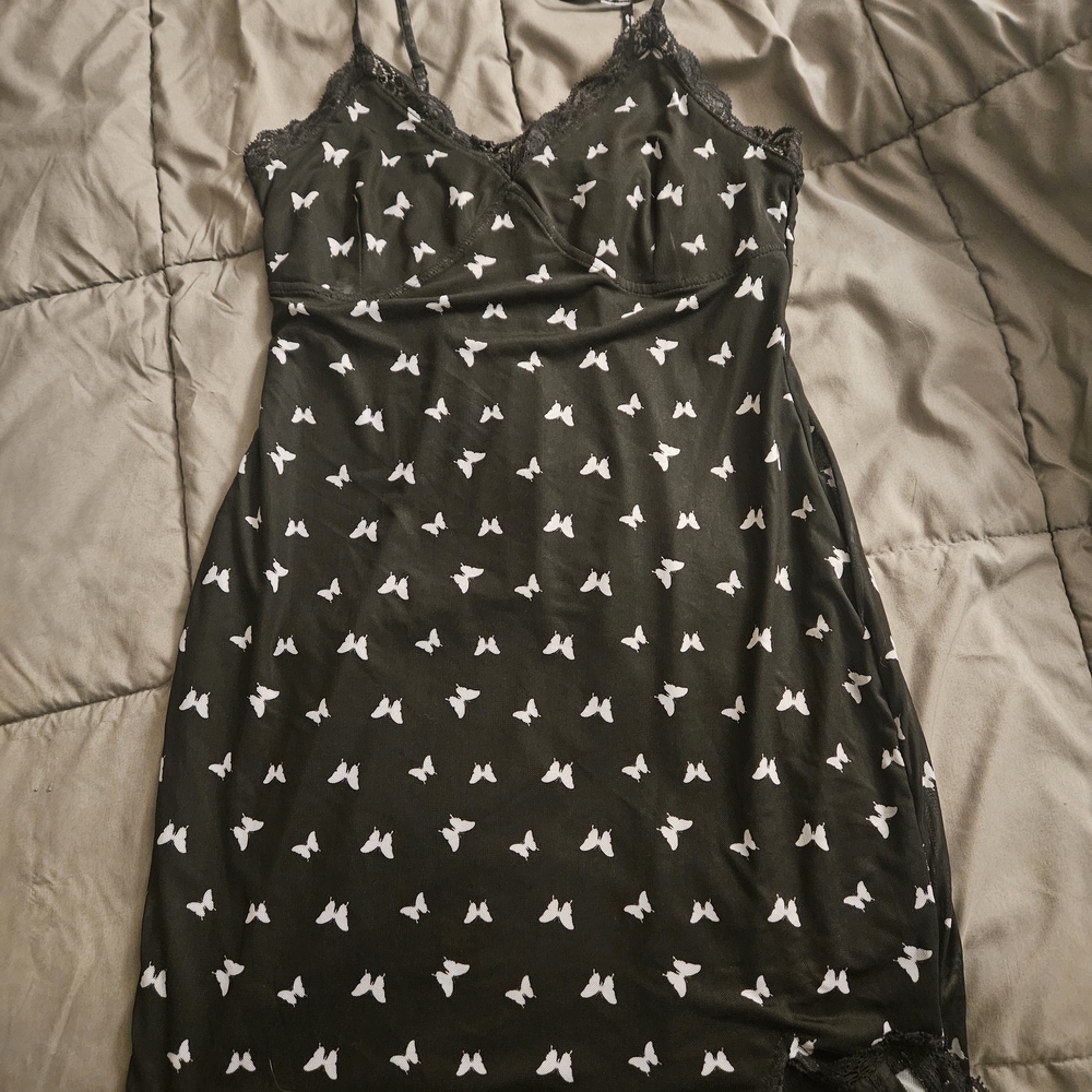 Wild Fable Black and White Slip Mini Dress